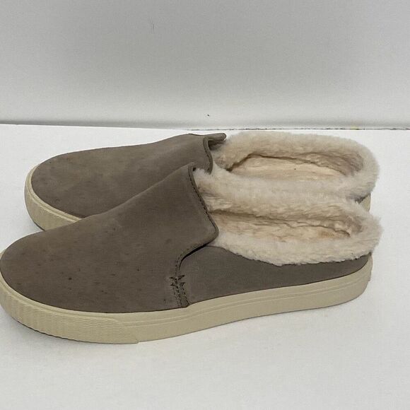 Toms Women's Tan Sunrise Suede Shearling Lined Slip On Mule Sneakers Size 7.5 - Picture 3 of 9